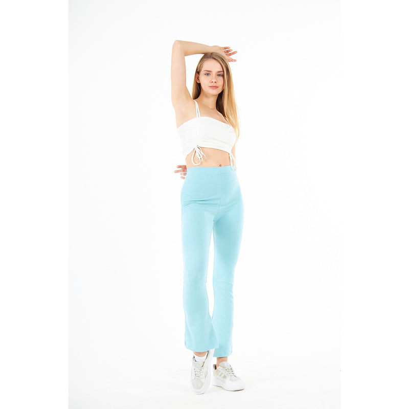 Light Blue Boot-Cut Leggings | Montivo Pakistan