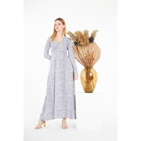 Animal Printed Double Breasted Long Dress | Montivo Pakistan