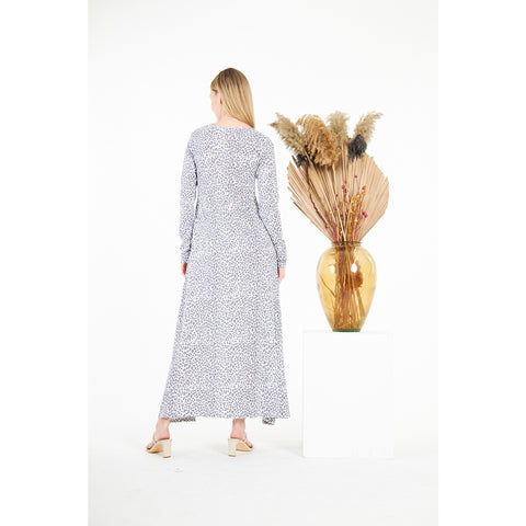 Animal Printed Double Breasted Long Dress | Montivo Pakistan