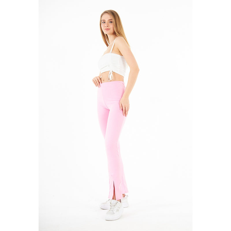 Pink Split Hem Leggings | Montivo Pakistan