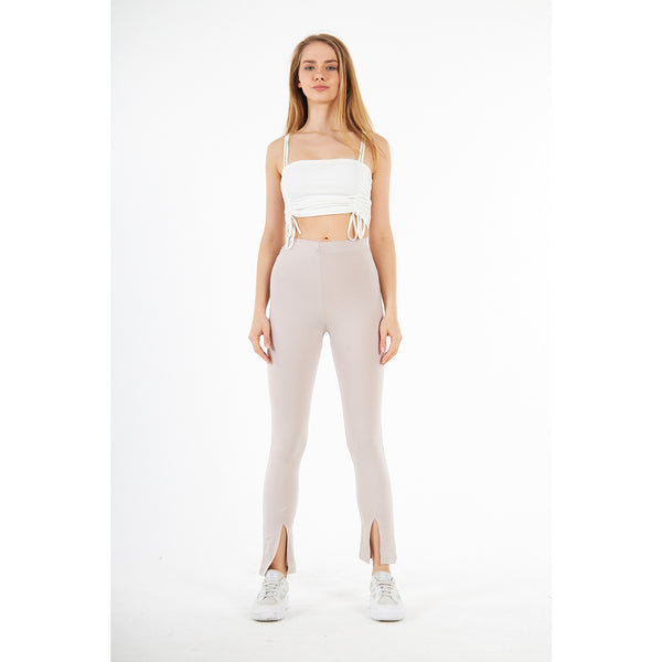 Nude Split Hem Leggings | Montivo Pakistan