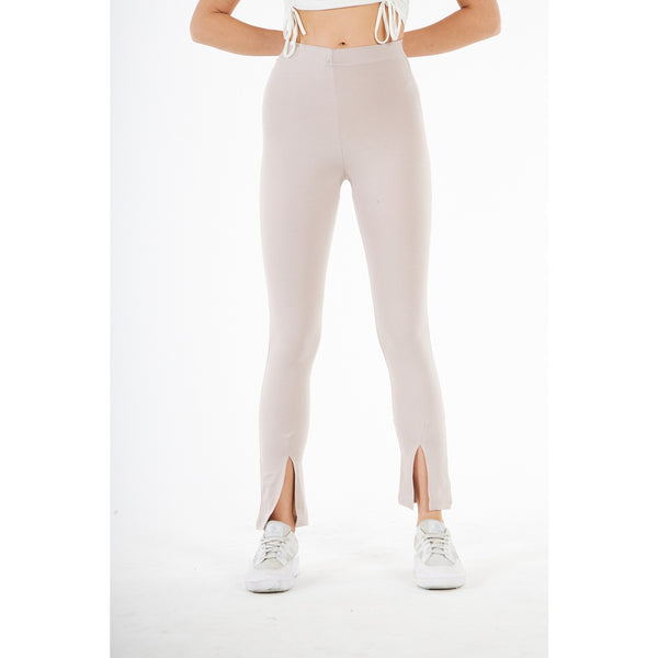 Nude Split Hem Leggings | Montivo Pakistan