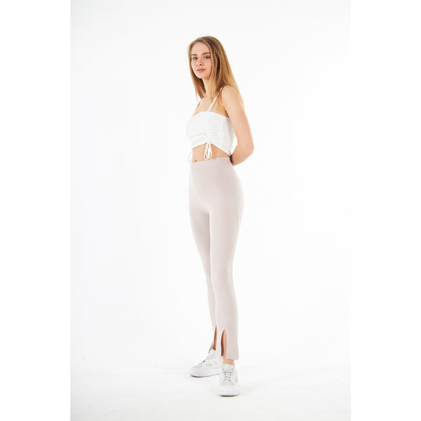 Nude Split Hem Leggings | Montivo Pakistan