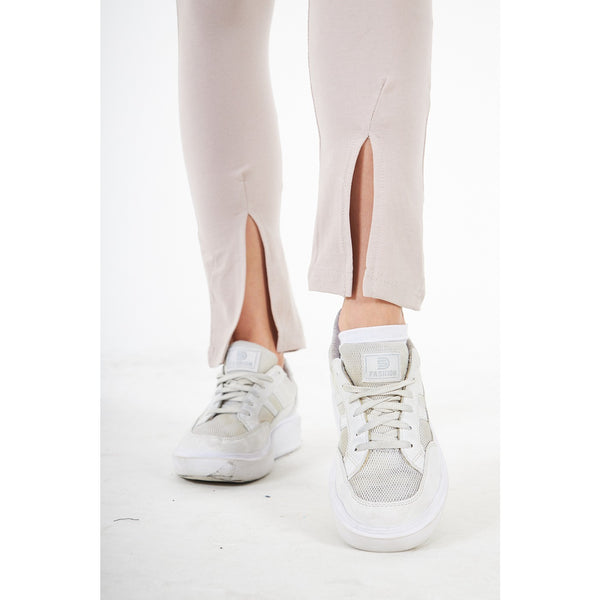 Nude Split Hem Leggings | Montivo Pakistan