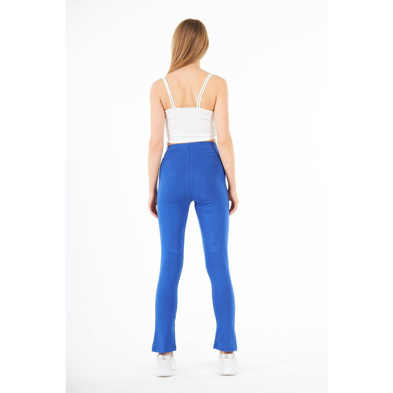 Royal Blue Split Hem Leggings | Montivo Pakistan