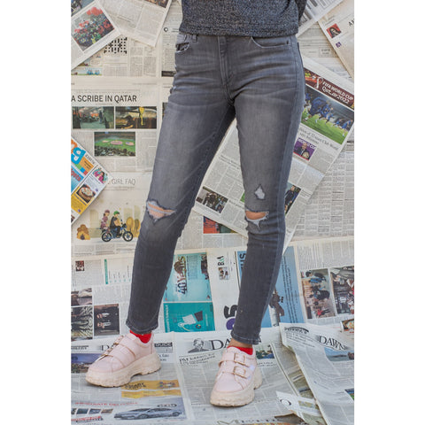 Grey Skinny Ripped Jeans | Montivo Pakistan