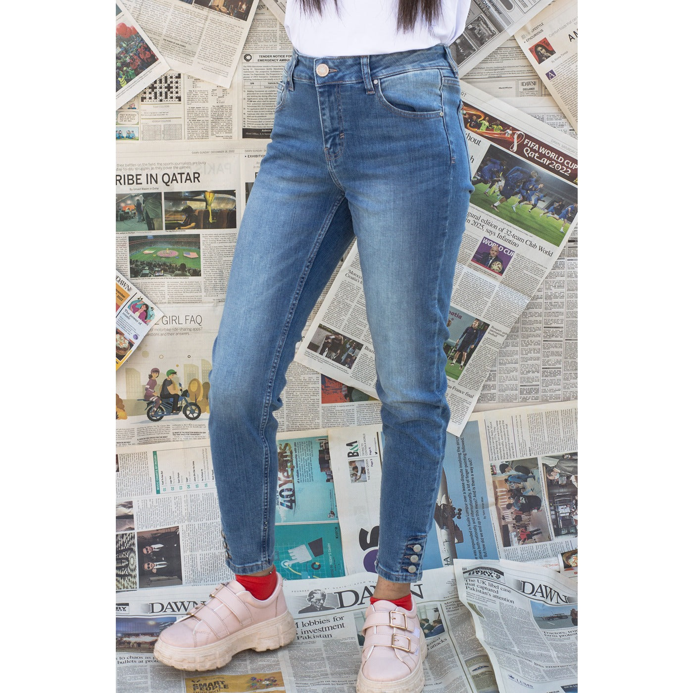 Rsvd Mid Blue Slim Skinny Jeans | Montivo Pakistan