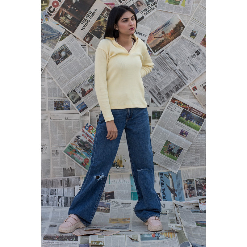 Wide Leg Ripped Jeans | Montivo Pakistan