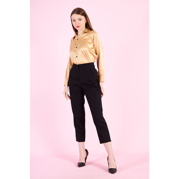 Gold Cuban Collar Satin Shirt | Montivo Pakistan