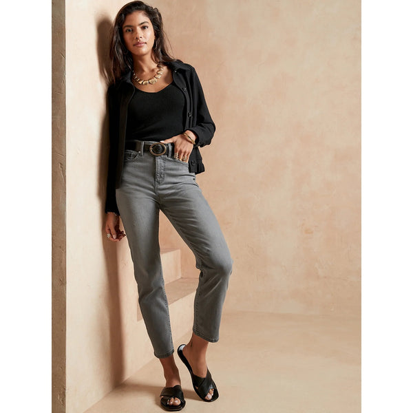BR High Rise Grey Straight Jeans | Montivo Pakistan