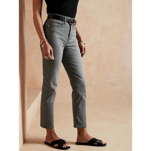 BR High Rise Grey Straight Jeans | Montivo Pakistan