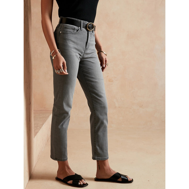 BR High Rise Grey Straight Jeans | Montivo Pakistan