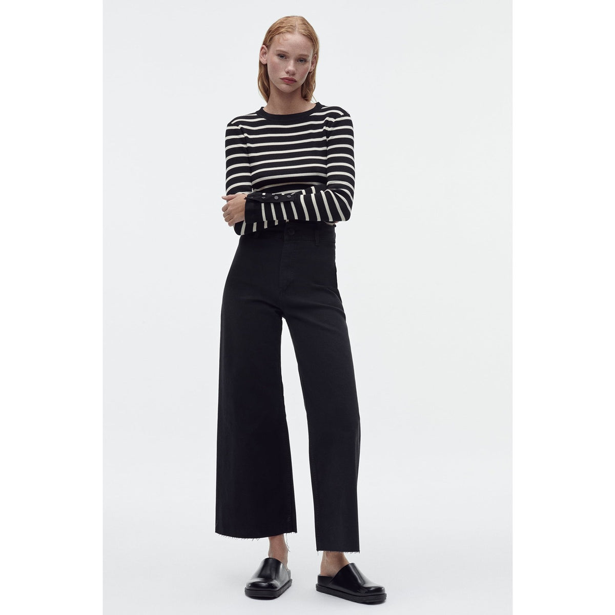 ZR High Rise Black Wide Leg Jeans | Montivo Pakistan