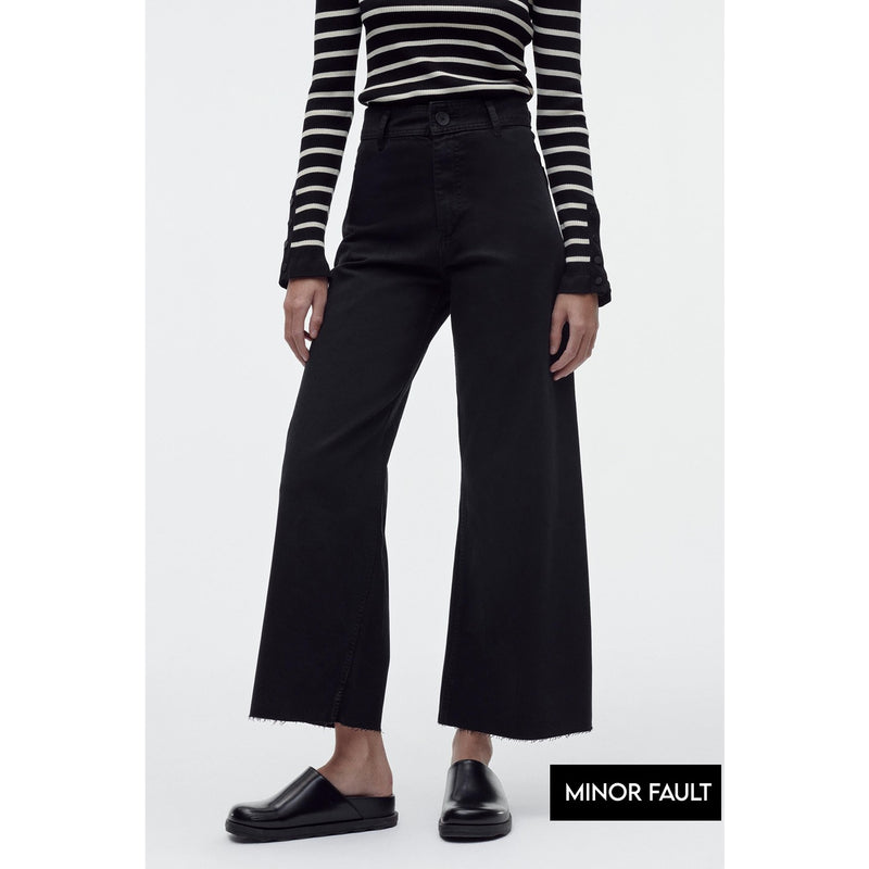 (Minor Fault) High Rise Black Wide Leg Jeans | Montivo Pakistan