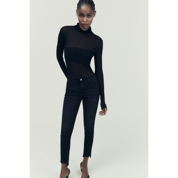 ZR Black Skinny Mid Rise Jeans | Montivo Pakistan
