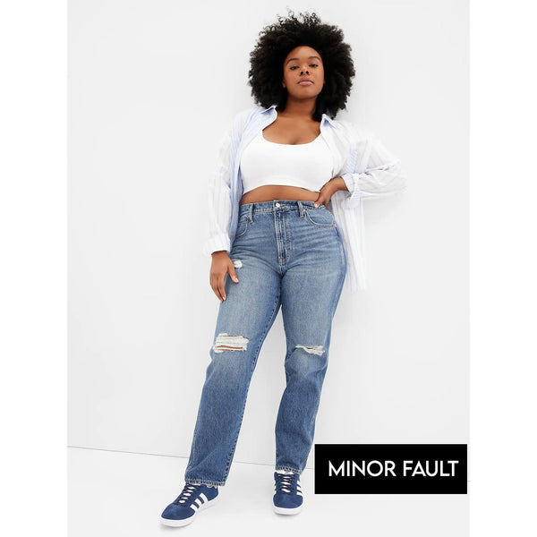 (Minor Fault) High Rise Destructed Mom Jeans | Montivo Pakistan