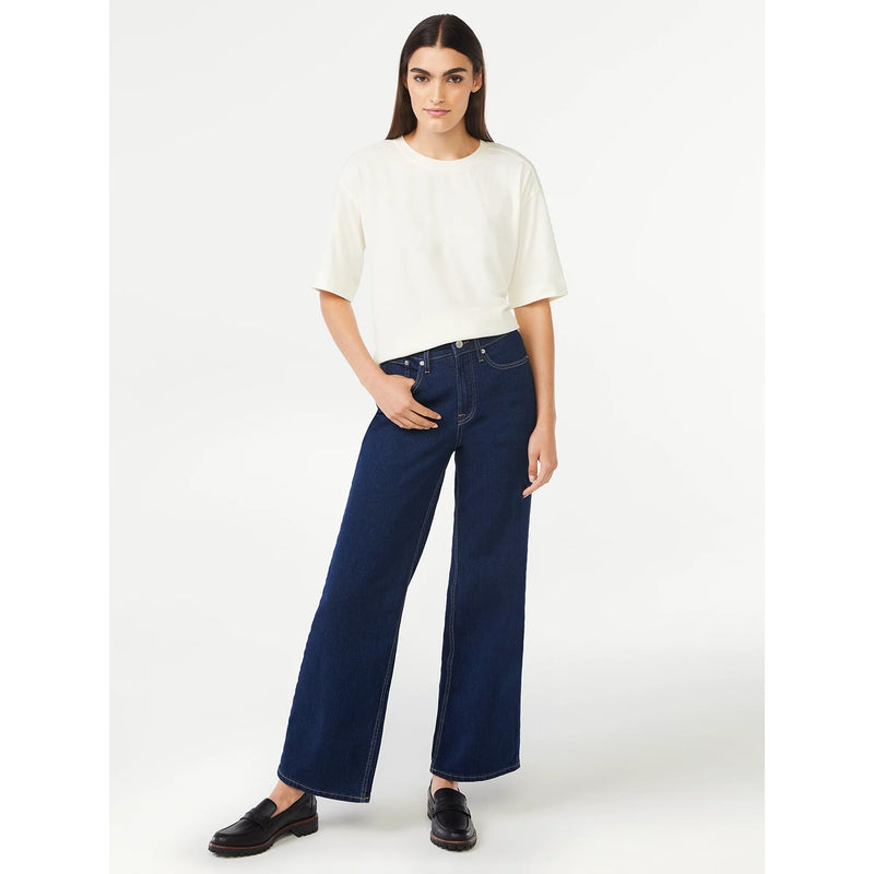 FA Full Wide Dark Blue Jeans | Montivo Pakistan