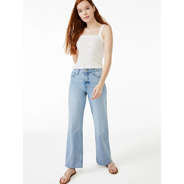 FA Full Wide Straight Light Blue Jeans | Montivo Pakistan