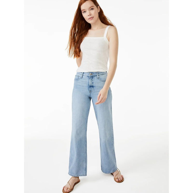 FA Full Wide Straight Light Blue Jeans | Montivo Pakistan