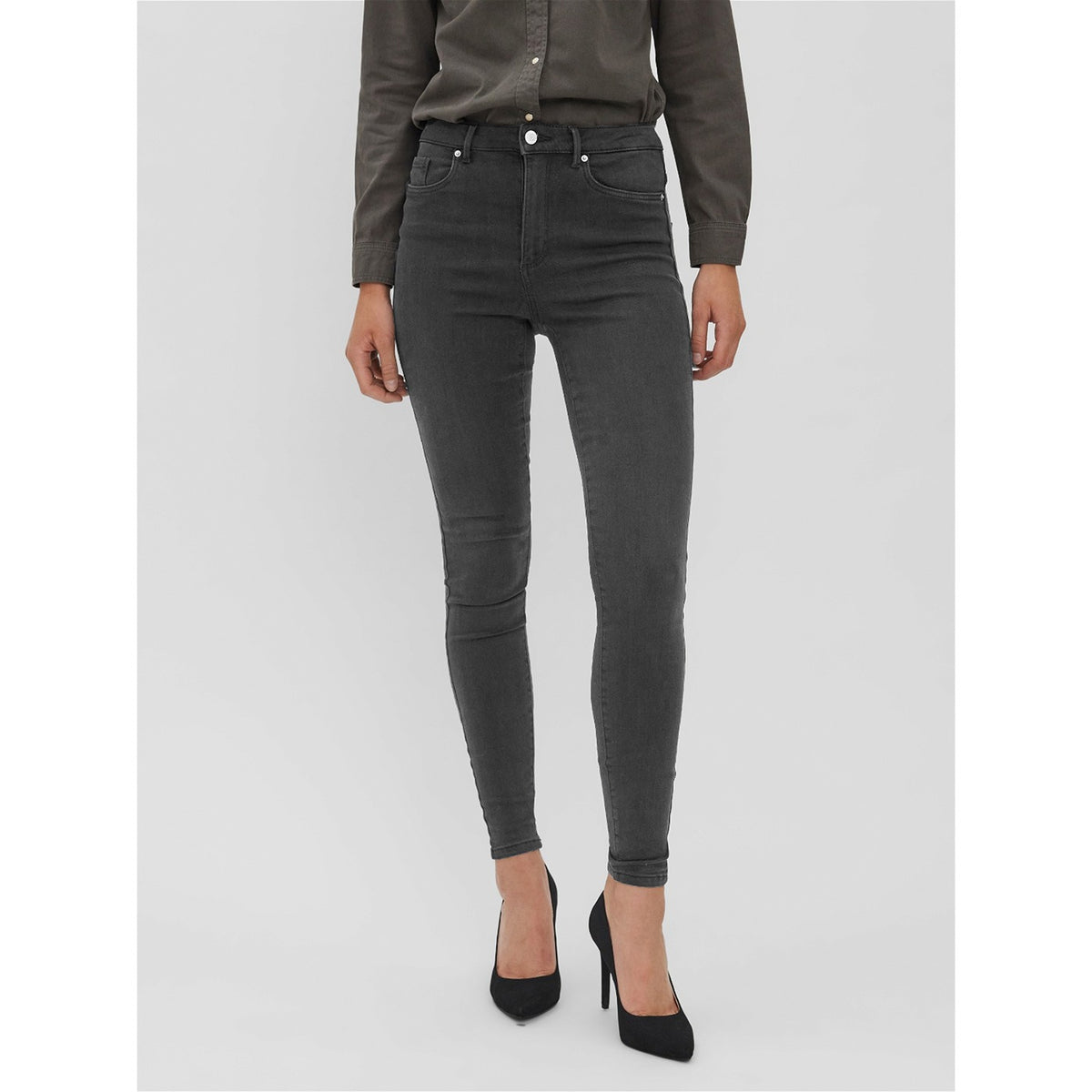 VM High Waist Grey Skinny Jeans | Montivo Pakistan