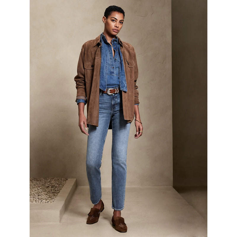 BR Medium Wash High Rise Straight Jeans | Montivo Pakistan