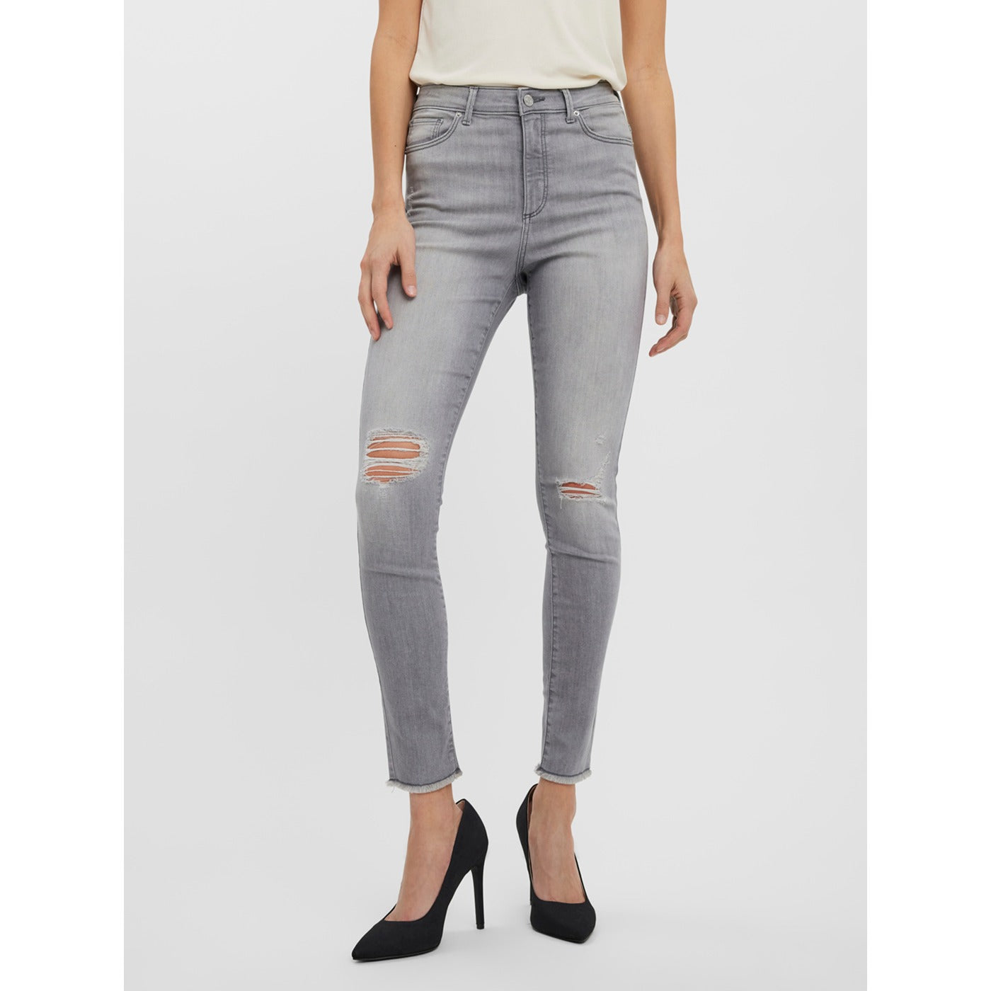 VM Skinny Ripped Grey Jeans | Montivo Pakistan