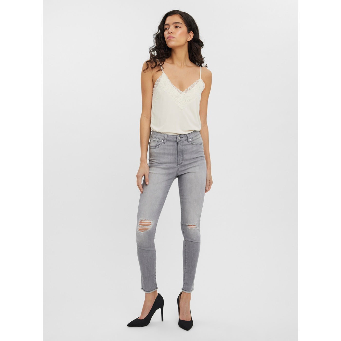 VM Skinny Ripped Grey Jeans | Montivo Pakistan