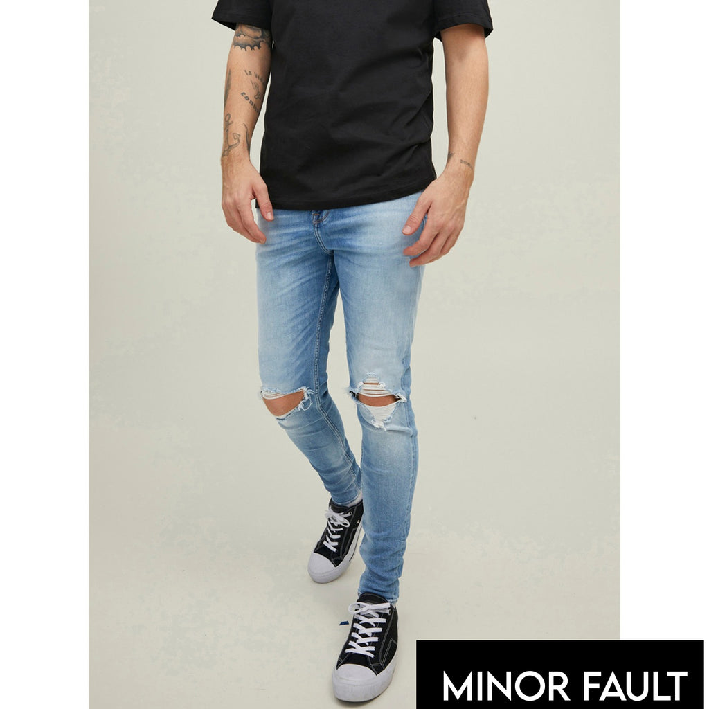 (Minor Fault) Light Blue Ripped Jeans | Montivo Pakistan