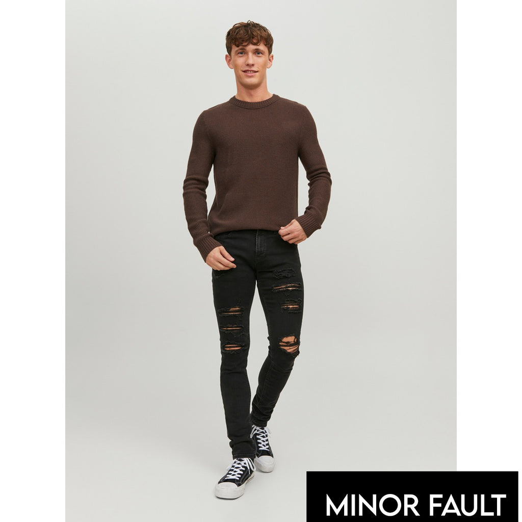 (Minor Fault) Skinny Black Ripped Jeans | Montivo Pakistan