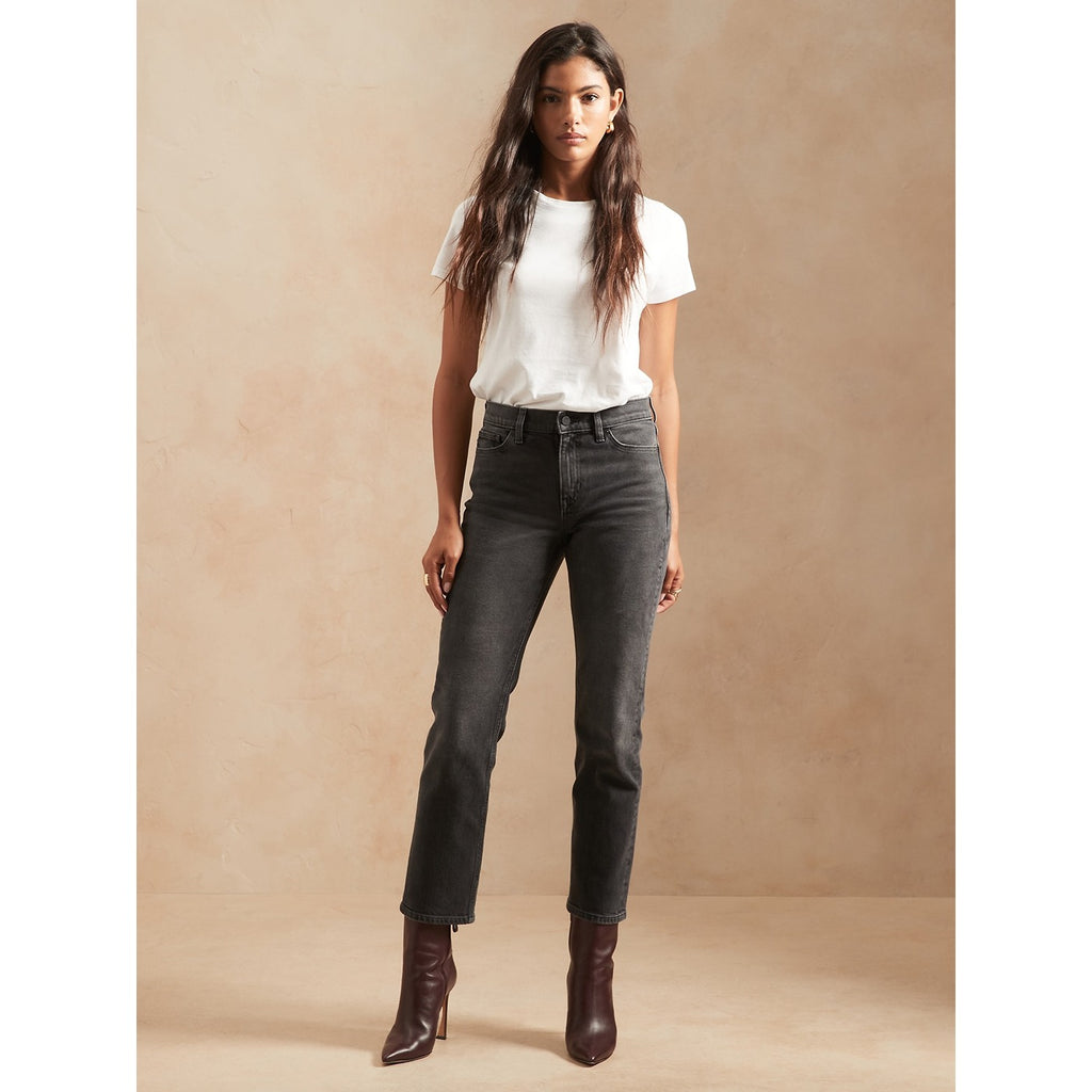 BR High Rise Charcoal Straight Jeans | Montivo Pakistan
