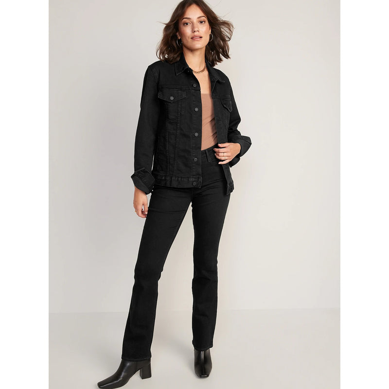 ON Button Fly Boot Cut Black High Jeans | Montivo Pakistan
