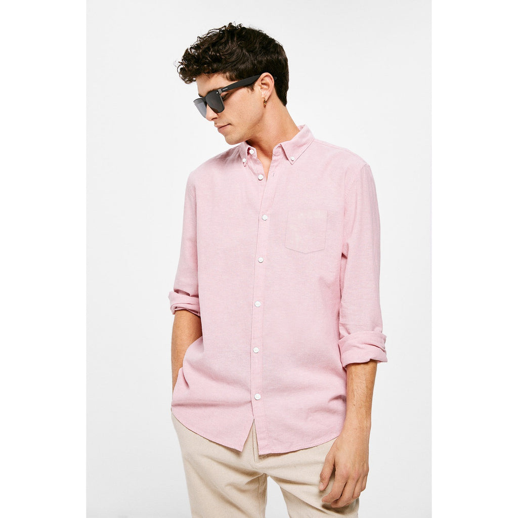 Light Pink Slim Fit Oxford Shirt | Montivo Pakistan
