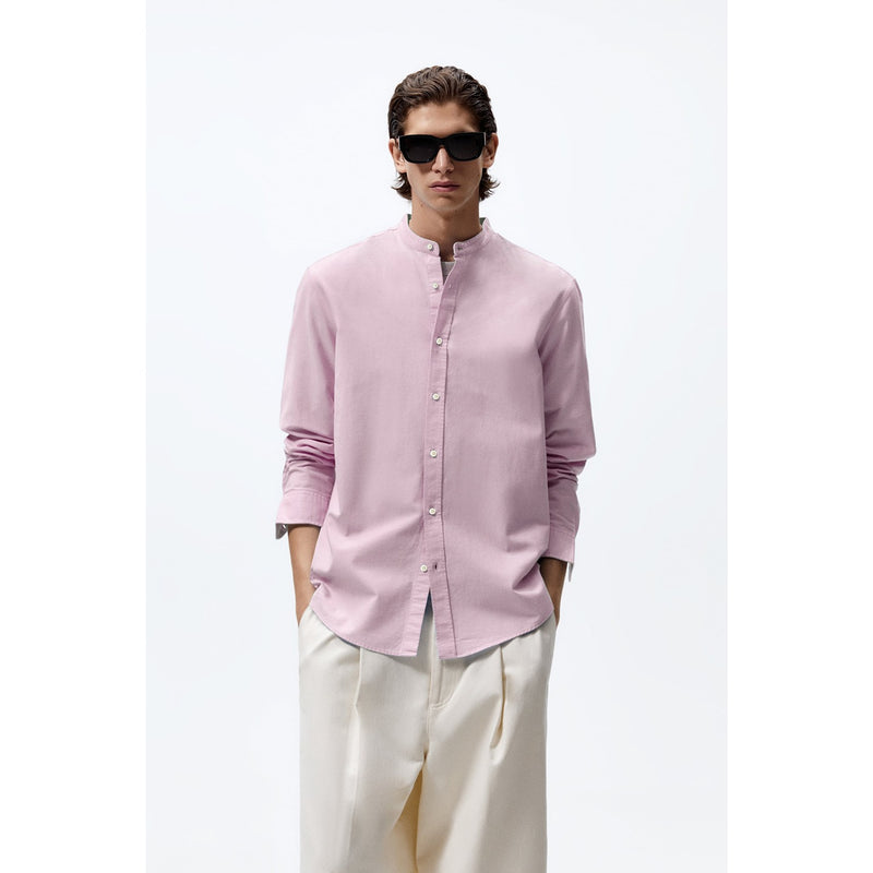 Light Pink Mao Collar Shirt | Montivo Pakistan