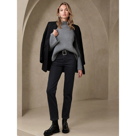 BR High Rise Straight Dark Blue Jeans | Montivo Pakistan