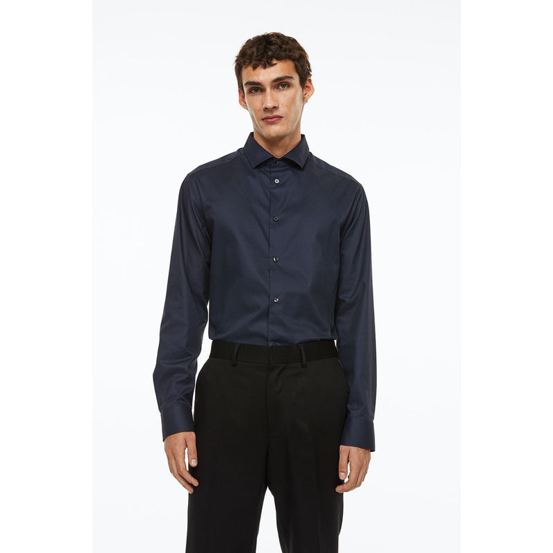 Paper Denim Navy Slim Fit Classic Shirt | Montivo Pakistan