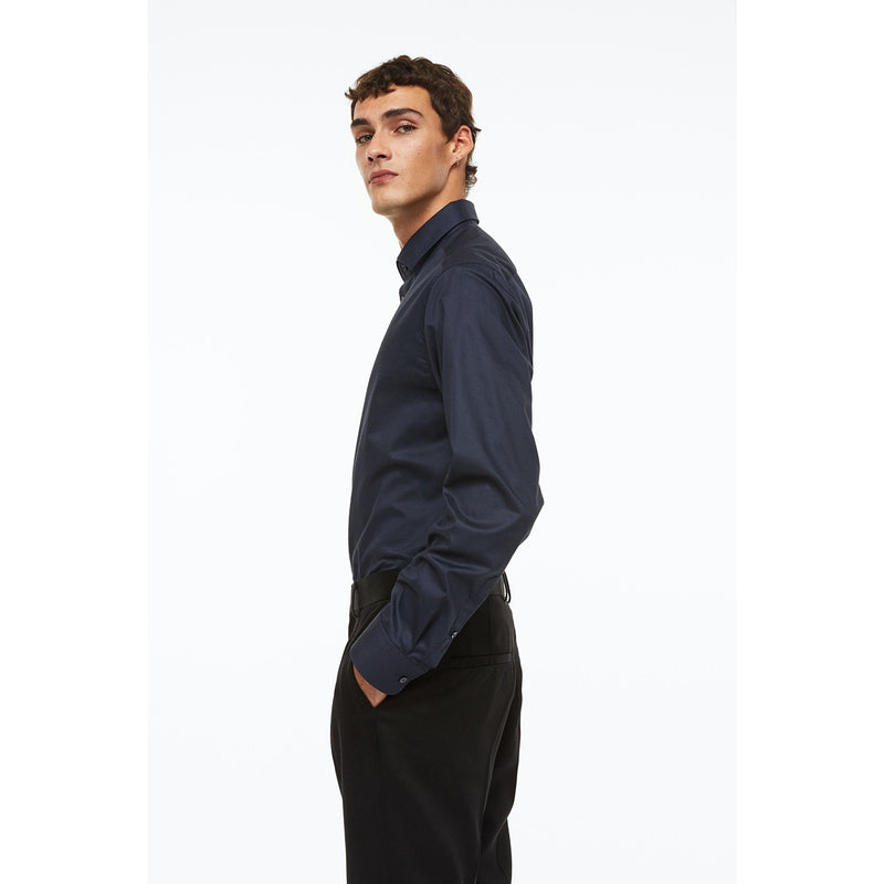 Paper Denim Navy Slim Fit Classic Shirt | Montivo Pakistan