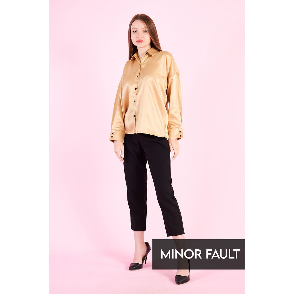 (Minor Fault) Gold Button Down Satin Shirt | Montivo Pakistan