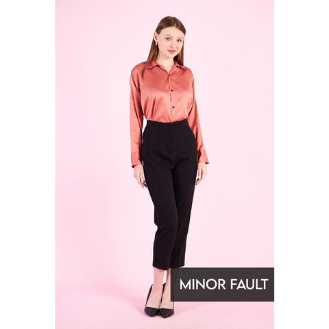 (Minor Fault) Pink Cuban Collar Satin Shirt | Montivo Pakistan
