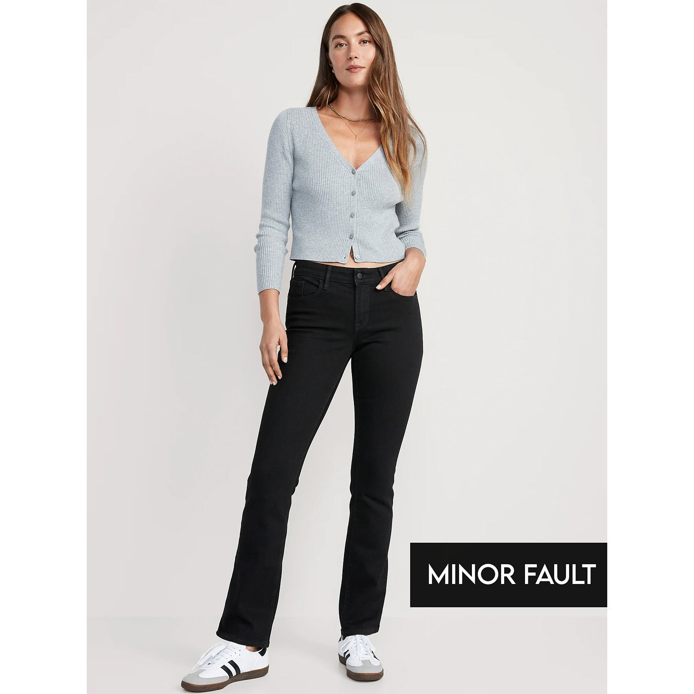 (Minor Fault) Mid Rise Kicker Bootcut Black Jeans | Montivo Pakistan