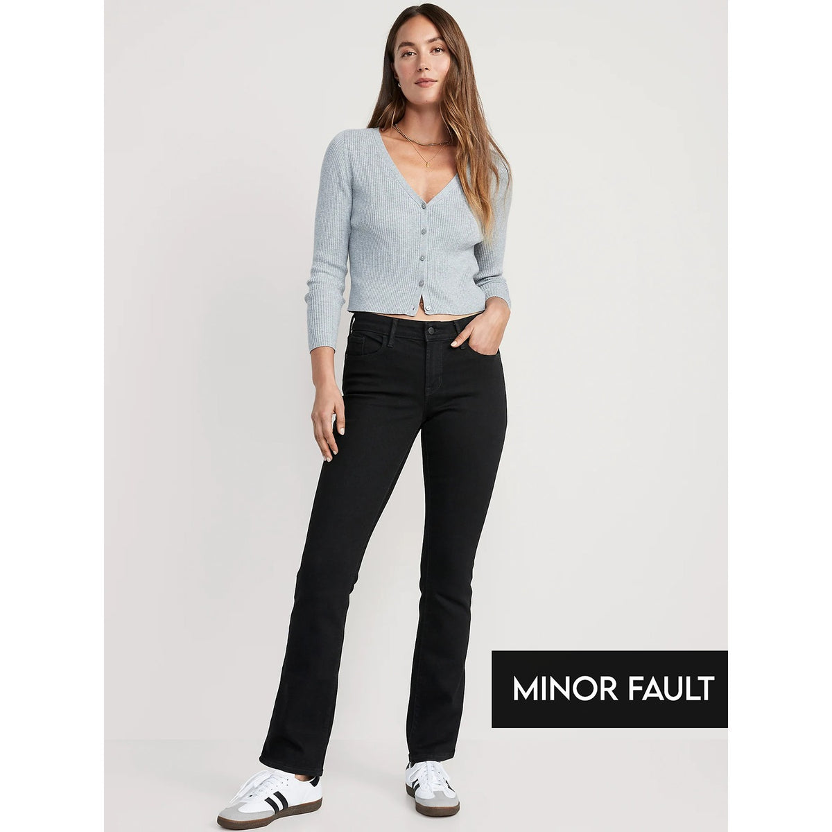 (Minor Fault) Mid Rise Kicker Bootcut Black Jeans | Montivo Pakistan