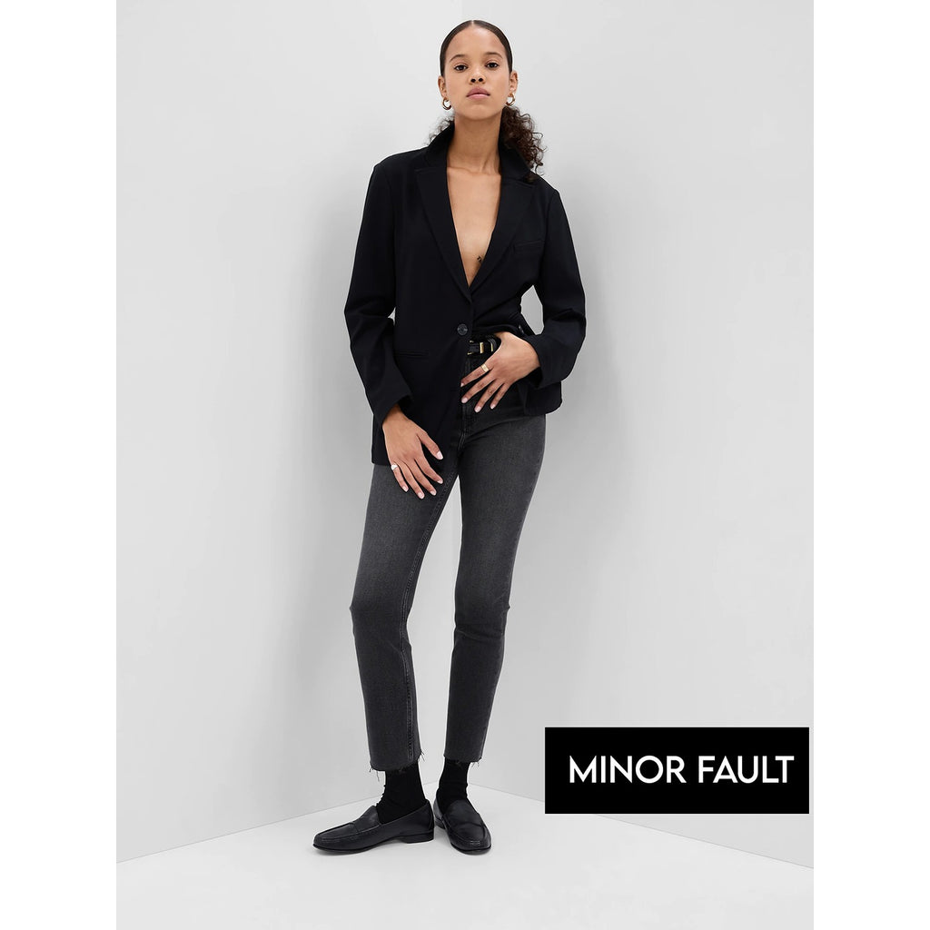 (Minor Fault) Straight Mom Charcoal Jeans | Montivo Pakistan