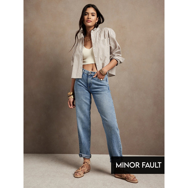 (Minor Fault) High Rise Barrel Jeans | Montivo Pakistan