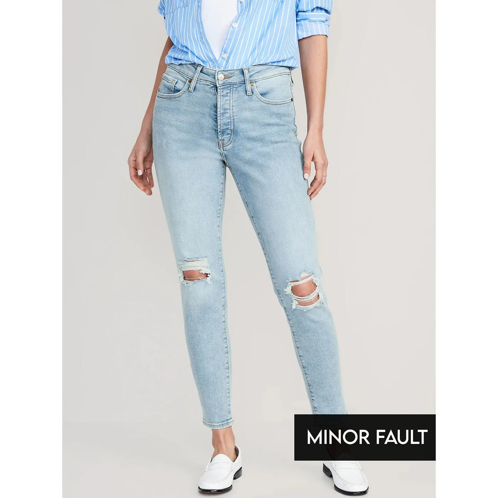 (Minor Fault) Straight Mom Light Blue Jeans | Montivo Pakistan