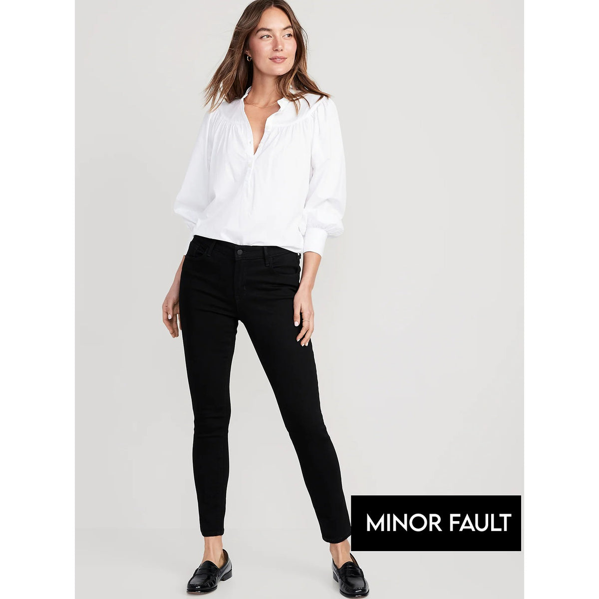 (Minor Fault) Black Mid Rise Skinny Jeans | Montivo Pakistan