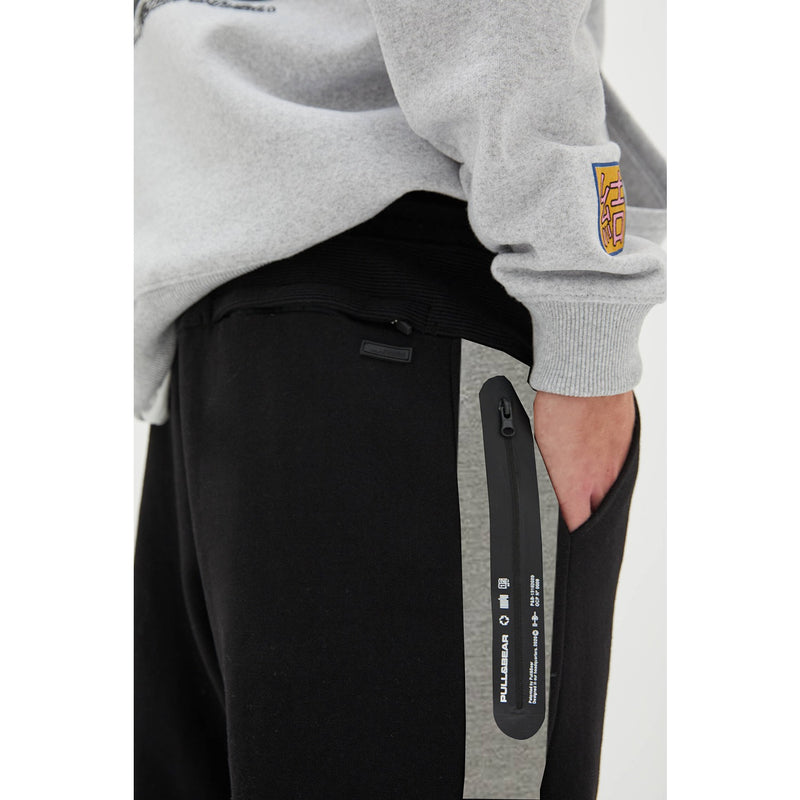 PB Black Joggers with contrast Panels | Montivo Pakistan