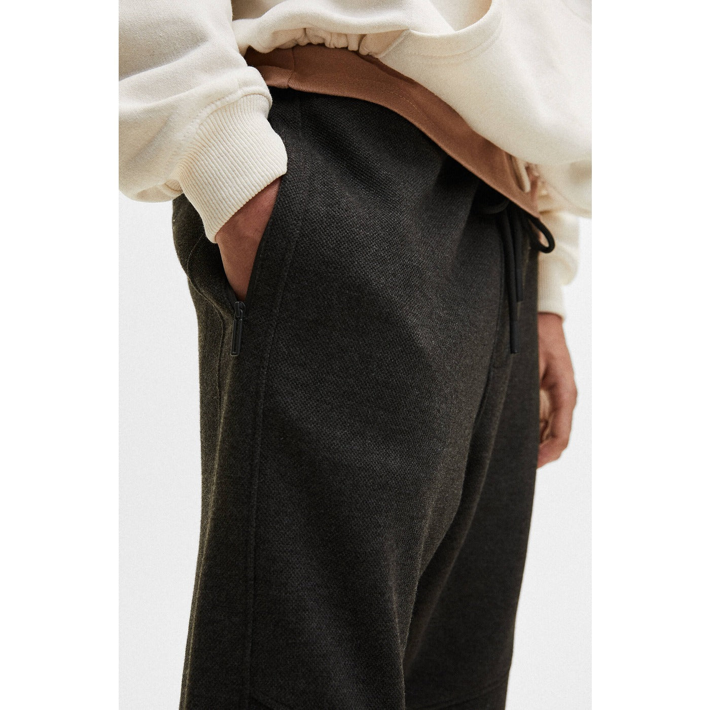 PB Charcoal Pique Joggers with Zip Pockets | Montivo Pakistan