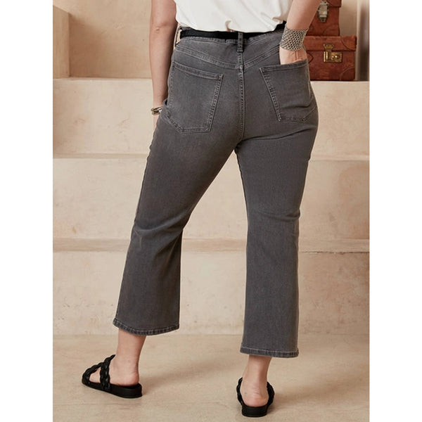 BR Grey Cropped Flare Jeans | Montivo Pakistan