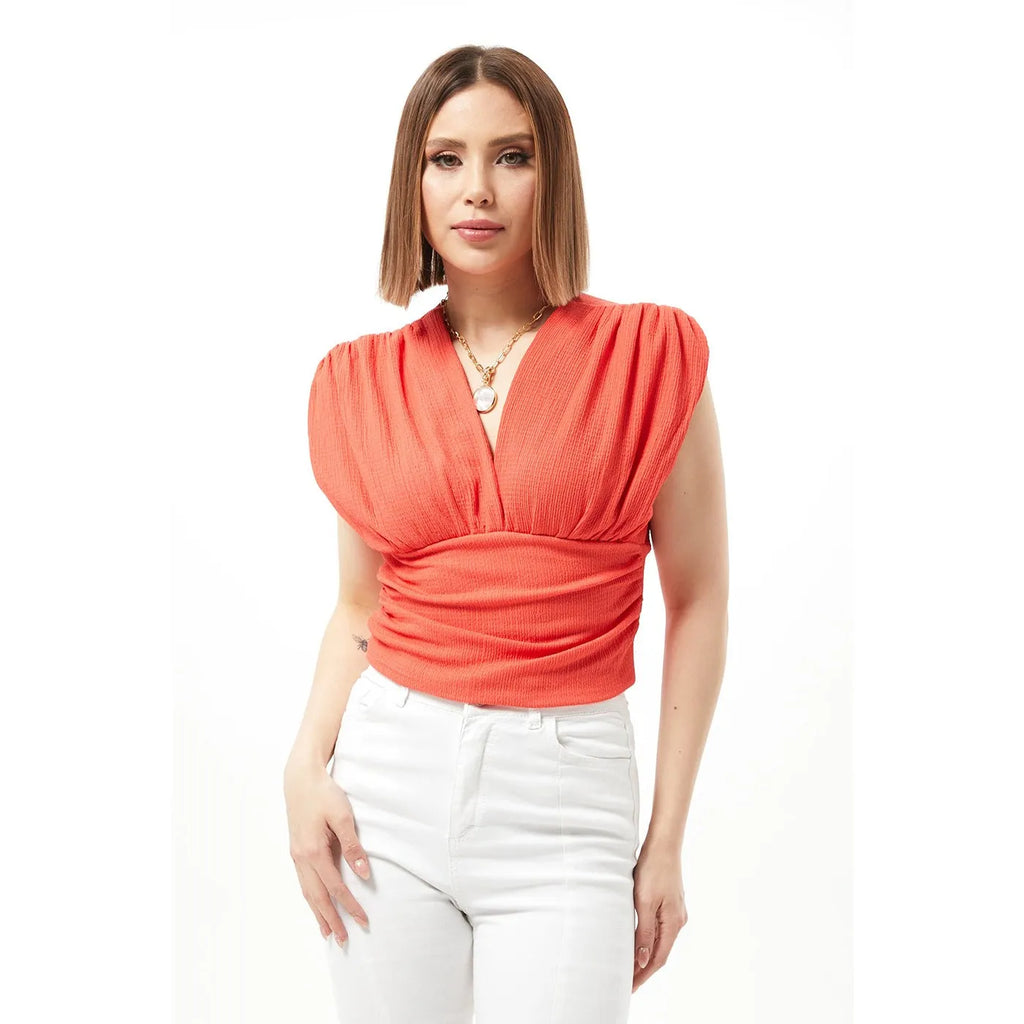 Rust Double Breasted Top | Montivo Pakistan