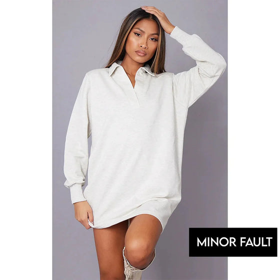( Minor Fault) Offwhite Shoulder Pad Collar Sweatshirt | Montivo Pakistan