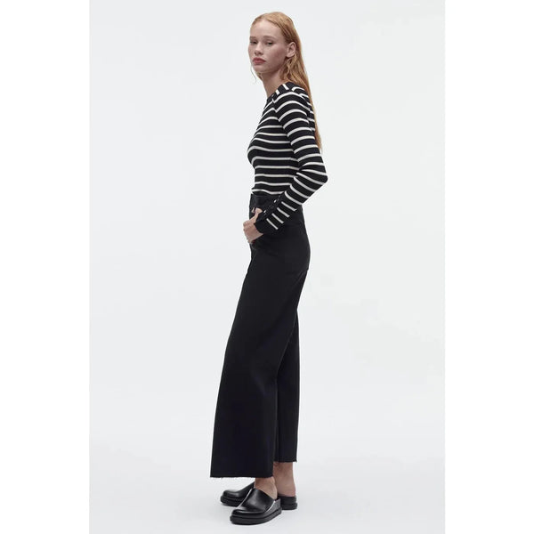 Black High Rise Wide Leg Jeans | Montivo Pakistan